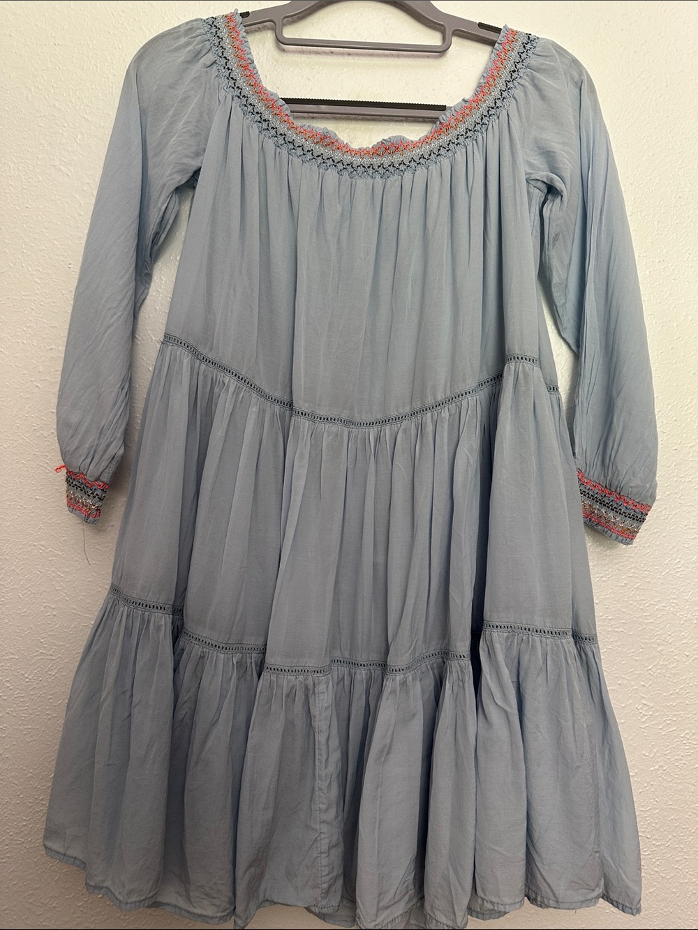 Free People Tiered Embroidered Peasant Mini Dress - Picture 5 of 8